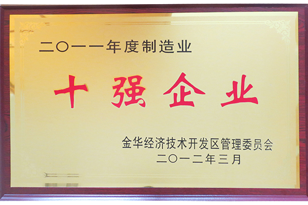 2011年度制造業(yè)十強(qiáng)企業(yè)